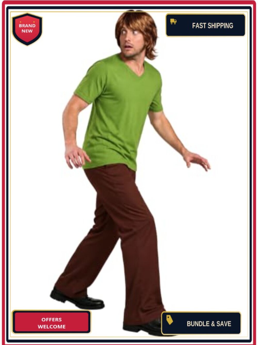 Men's Halloween 3-Pc Retro Character Cosplay Costume Set
